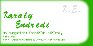 karoly endredi business card